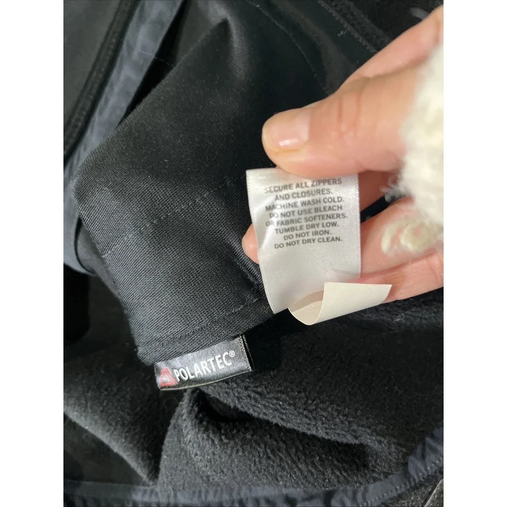 REI Womens Full Zip Fleece Jacket Sz M Black Trailmade Polartec Insulated Camp